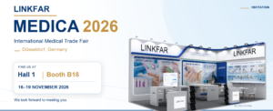 LINKFAR MEDICA 2026 invitation for Hall 1 Booth B18 in Düsseldorf
